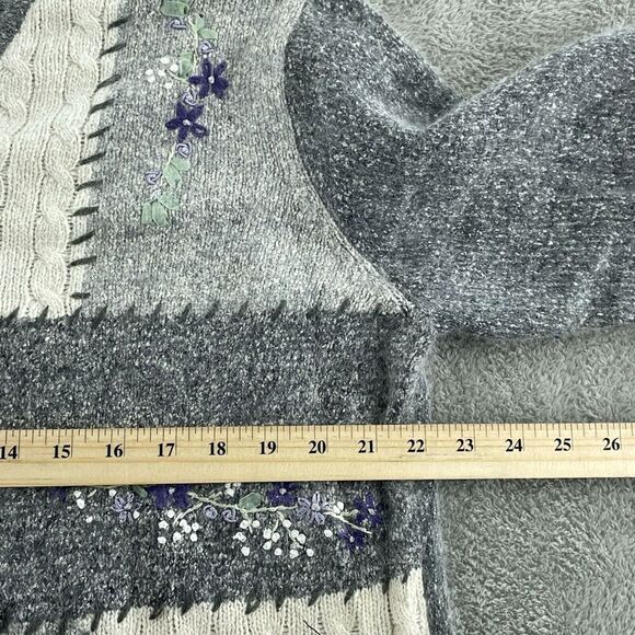 Dressbarn Womens XL Patchwork Silk Angora Blend Cardigan Sweater 3625 - Picture 5 of 7